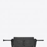 Saint Laurent Black Crocodile Embossed Niki Body Bag