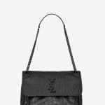 Saint Laurent Black Crocodile Embossed Niki Medium Bag