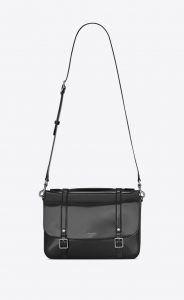 Saint Laurent Black Patent Schoolbag Satchel Bag