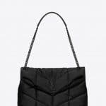 Saint Laurent Black Quilted Loulou Puffer Medium Bag