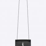 Saint Laurent Black Reptile Embossed Kate Small with Tassel Bag