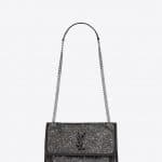 Saint Laurent Black Stardust Python Niki Baby Bag