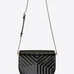 Saint Laurent Black Y-Quilted Patent Joan Satchel Bag