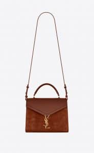 Saint Laurent Brick Leather:Suede Cassandra Medium Top Handle Bag