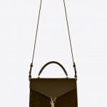 Saint Laurent Olive Leather:Suede Cassandra Medium Top Handle Bag