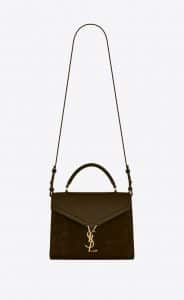 Saint Laurent Olive Leather:Suede Cassandra Medium Top Handle Bag