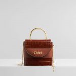 Chloe Small Aby Lock Lizard Effect Brown Python Bag