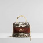 Chloe Small Aby Lock Lizard Effect Natural Python Bag