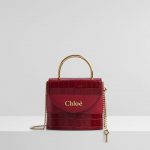 Chloe Small Aby Lock Lizard Effect Red Python Bag