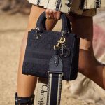 Dior Textile Cannage Print Lady Dior with Strap - Spring 2020