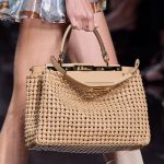 Fendi Beige Woven Peekaboo Bag - Spring 2020