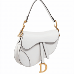 Dior White Calfskin Saddle Bag