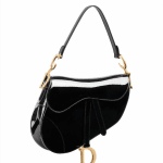 Dior Black Patent Saddle Bag