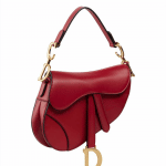 Dior Red Calfskin Saddle Bag