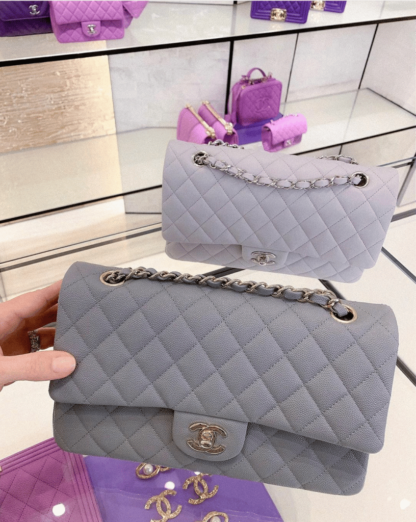 Chanel Classic Medium Flap Grey Bag - Cruise 2020