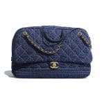 Handbags Chanel Chanel 2020, 20C Cruise “La Pausa” Quilted Denim Vanity Bag