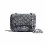 Chanel Purple/Black Denim Denimpression 31 Large Shopping Tote Bag