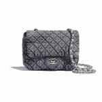 Chanel Drawstring Bucket Cruise 2015 Tweed Fringe & Lambskin Mini Blue  Denim Bag