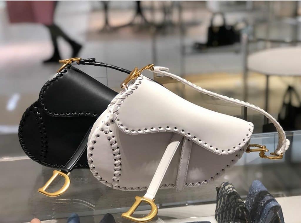 Dior White Saddle Bag with Braided Edge - Cruise 2020