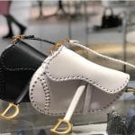 Dior White Saddle Bag with Braided Edge - Cruise 2020