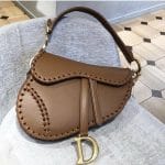 Dior Camel Saddle Bag with Braided Edges - Cruise 2020