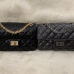 Side by side Chanel Reissue Mini Chain