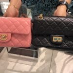 Side by side Chanel Mini versus Reissue Mini