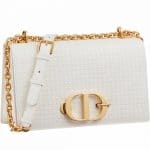 Dior White Perforated 30 Montaigne Bag