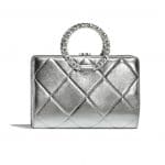 Chanel silver ring quilted bag