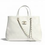 Chanel White Shopping Tote Bag