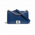 Chanel Blue Boy Leather Bag