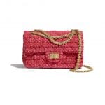 Chanel Red Tweed Mini 2.55 Flap