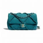 Chanel Teal Canvas Flap Bag