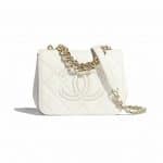 Chanel White Logo CC Flap Bag