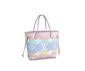 Louis Vuitton Red and Pink Monogram Escale Coated Canvas Neverfull mm Silver Hardware, 2020 (Like New), Womens Handbag