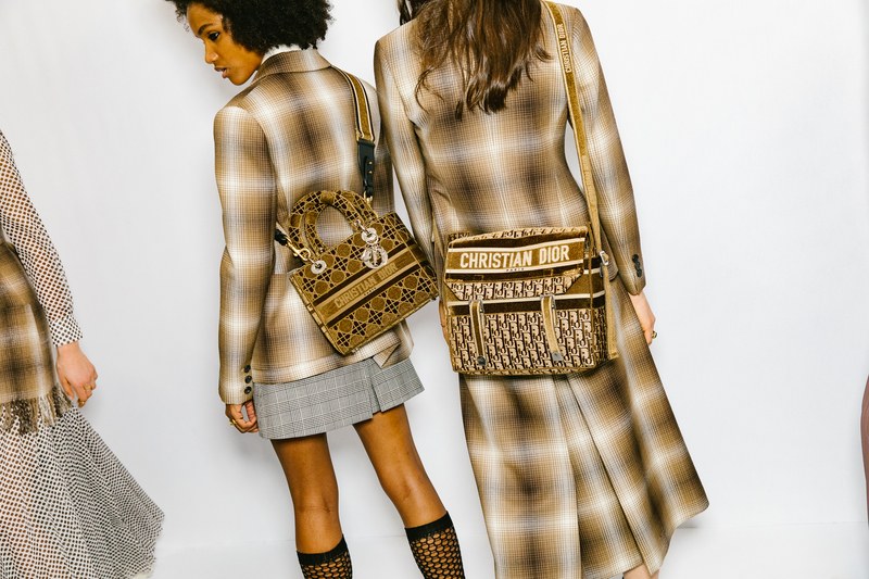Dior Fall Winter 2020 Mustard Yellow Velvet Bags