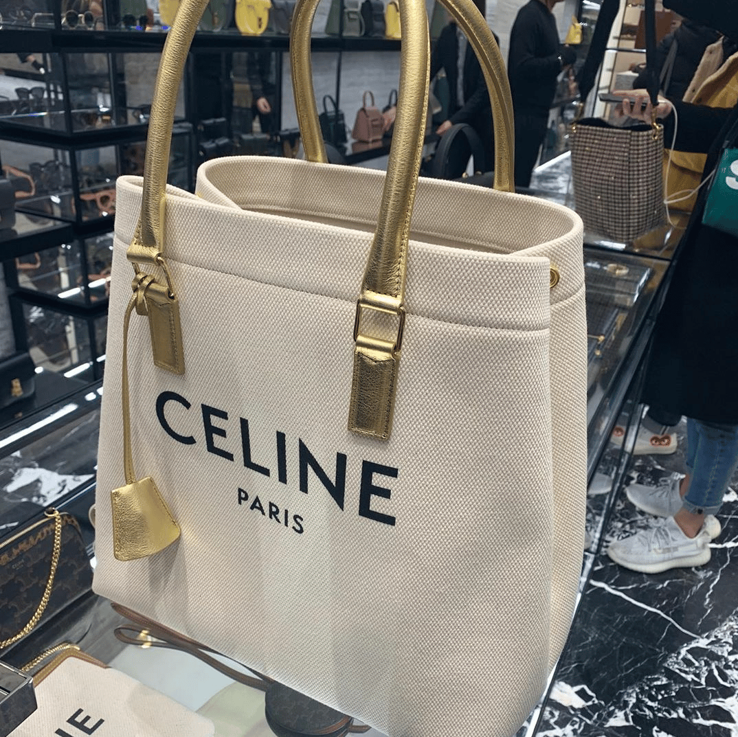 Celine Horizontal Cabas Canvas & Leather Tote