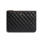 Chanel Black Lambskin Classic Pouch Bag