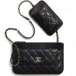 Chanel Black Lambskin Clutch with Chain Bag