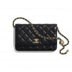 Chanel Black Lambskin Wallet on Chain Bag