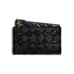 Chanel Black Sequins:Lambskin Pouch Bag