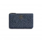 Chanel Blue Denim Chanel 19 Small Pouch Bag