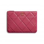 Chanel Dark Pink Lambskin Chanel 19 Pouch Bag