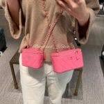 CHANEL Pink MINI VANITY CASE CROSS BODY BAG CLASSIC LAMBSKIN GOLD Square  Rectang