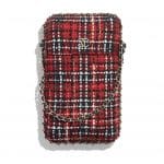 Chanel Red/Black/White/Green Tweed Clutch with Chain Bag