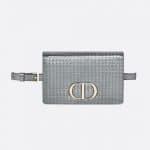 Dior Steel Gray 30 Montaigne Metallic Calfskin 2-in-1 pouch