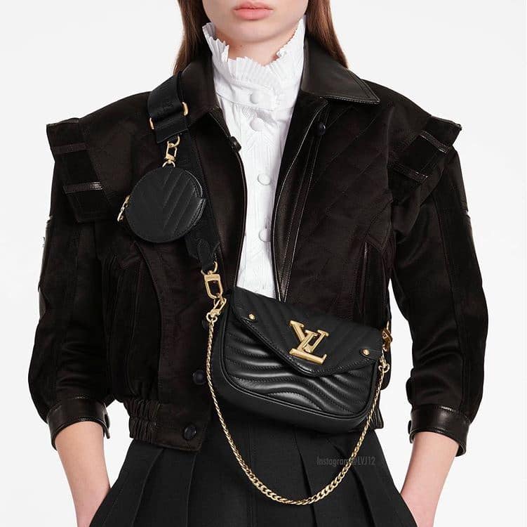 New Wave Multi Pochette Black Leather Crossbody