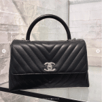 Chanel Black Chevron Coco Handle Bag