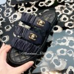 Chanel Black Coco Beach Sandals