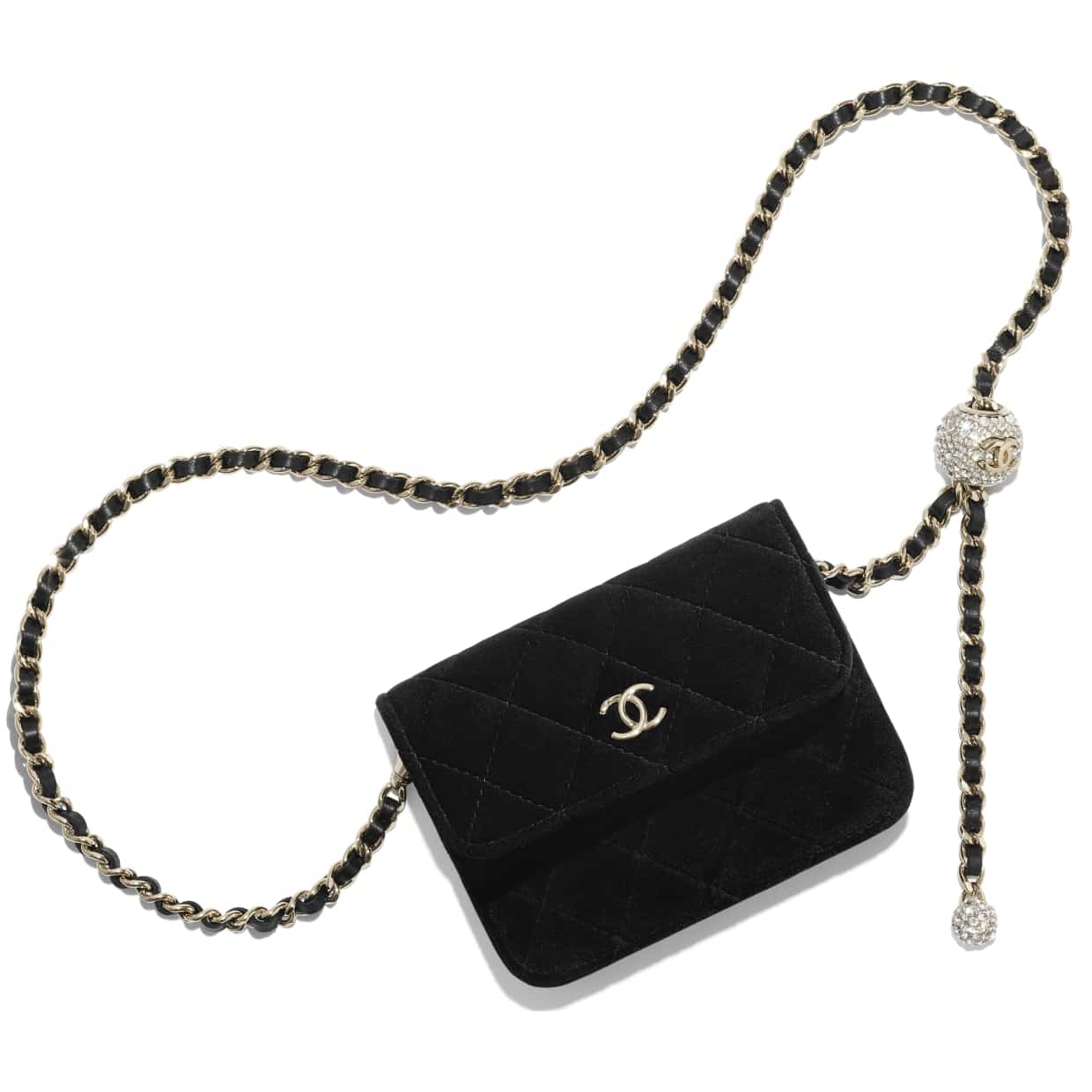 Chanel - Metiers d'Art 2017 Black Velvet and Pearl Crossbody Wallet on -  BougieHabit